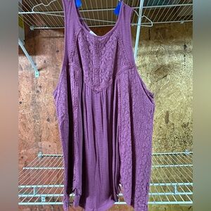 Women's Purple Lace Sleeveless Top